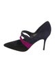 Manolo Blahnik Suede Colorblock Pattern Pumps