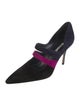 Manolo Blahnik Suede Colorblock Pattern Pumps