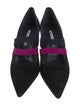 Manolo Blahnik Suede Colorblock Pattern Pumps