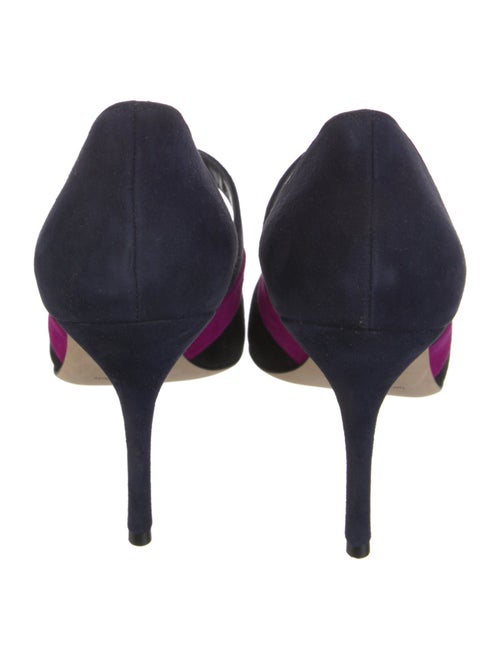 Manolo Blahnik Suede Colorblock Pattern Pumps