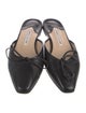 Manolo Blahnik Leather Bow Accents Mules