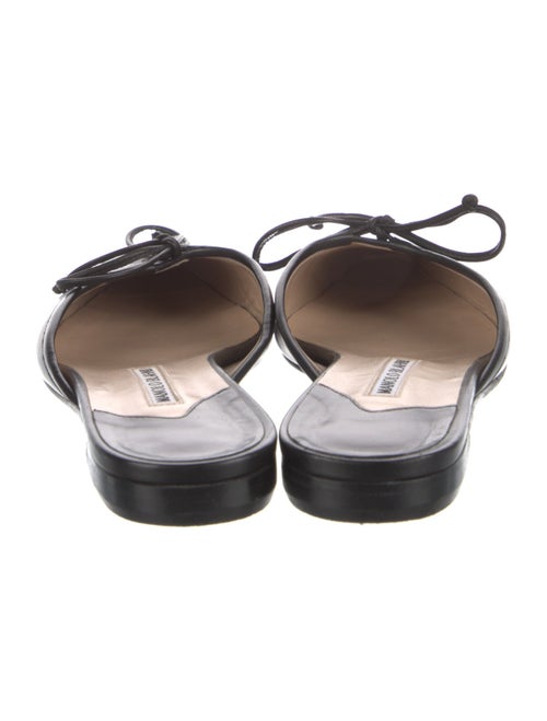 Manolo Blahnik Leather Bow Accents Mules