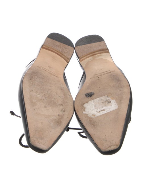 Manolo Blahnik Leather Bow Accents Mules