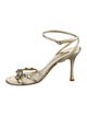 Manolo Blahnik Leather Crystal Embellishments Sandals