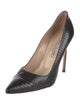 Manolo Blahnik Leather Animal Print Pumps