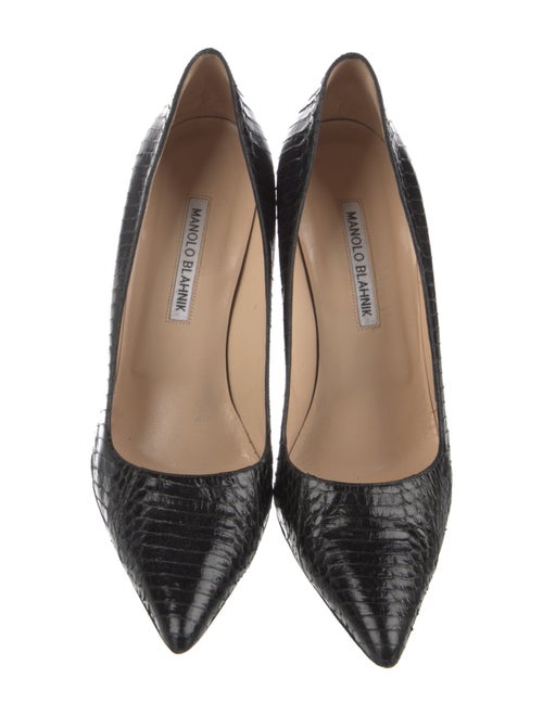 Manolo Blahnik Leather Animal Print Pumps