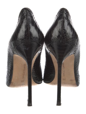 Manolo Blahnik Leather Animal Print Pumps