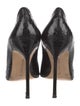 Manolo Blahnik Leather Animal Print Pumps