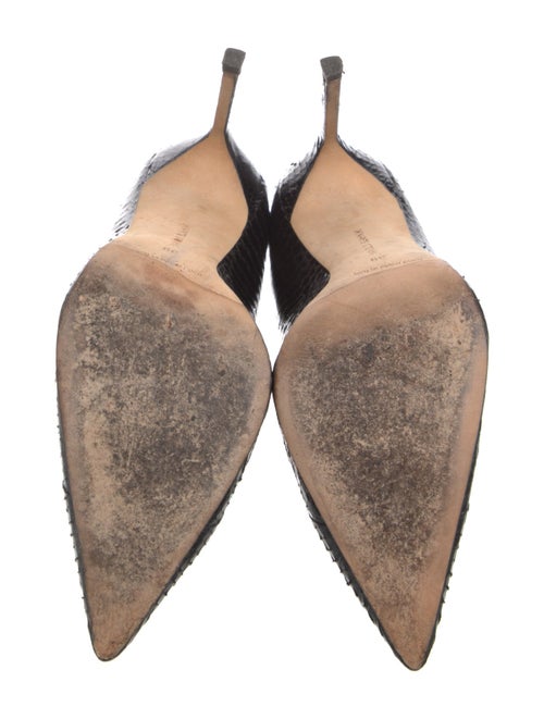 Manolo Blahnik Leather Animal Print Pumps