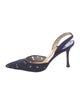 Manolo Blahnik Embroidered Accent Slingback Pumps