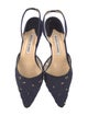 Manolo Blahnik Embroidered Accent Slingback Pumps