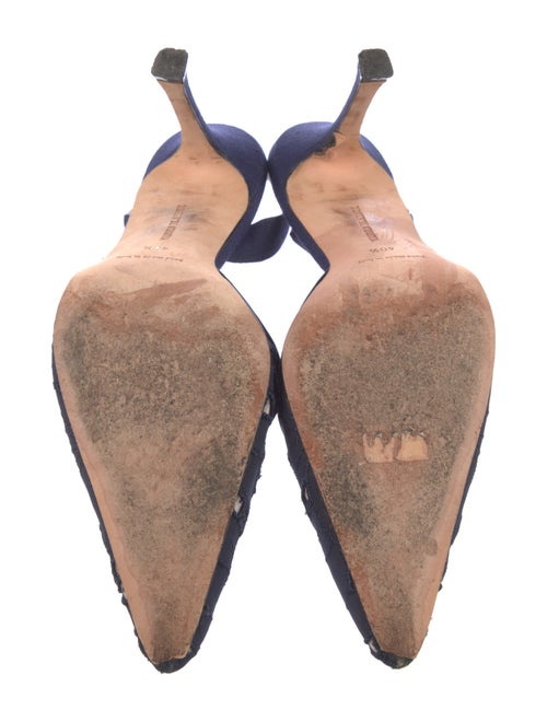 Manolo Blahnik Embroidered Accent Slingback Pumps