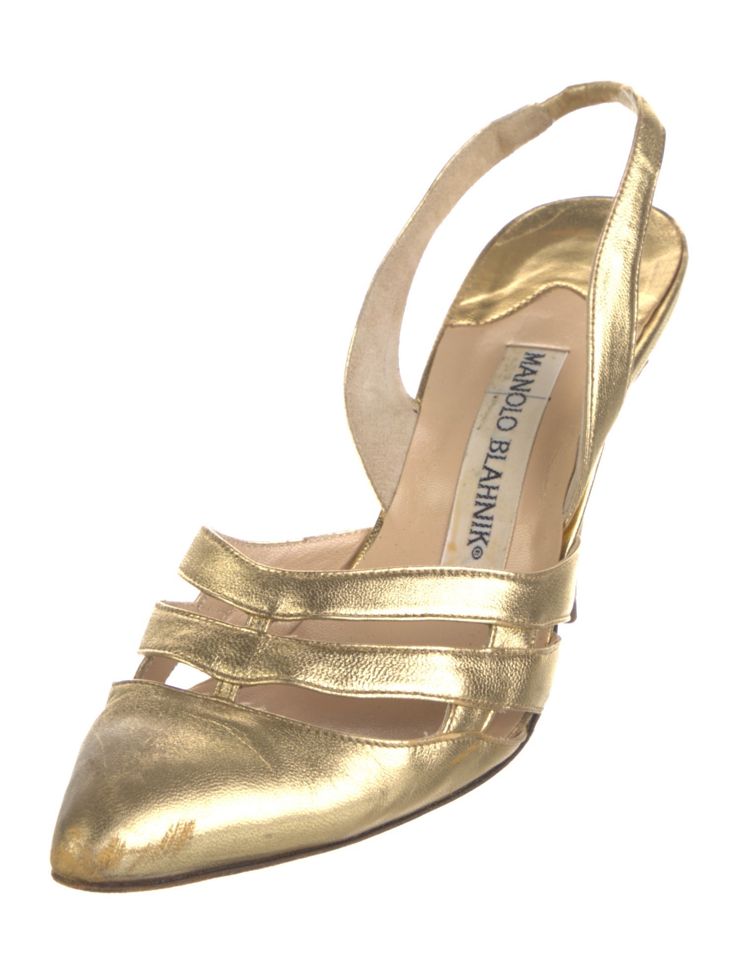 Manolo Blahnik Leather Slingback Pumps