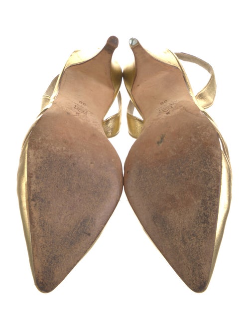 Manolo Blahnik Leather Slingback Pumps