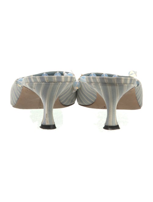 Manolo Blahnik Satin Printed Mules