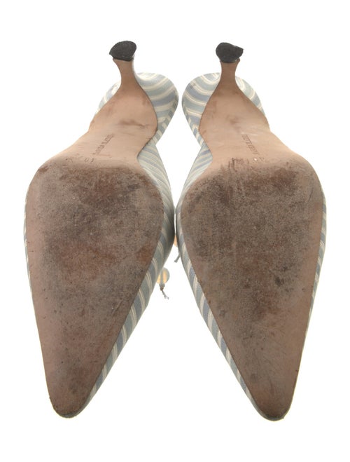 Manolo Blahnik Satin Printed Mules