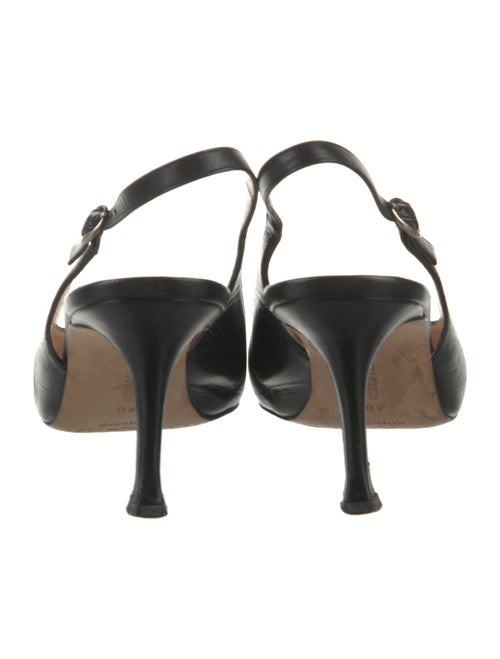 Manolo Blahnik Leather Animal Print Slingback Pumps