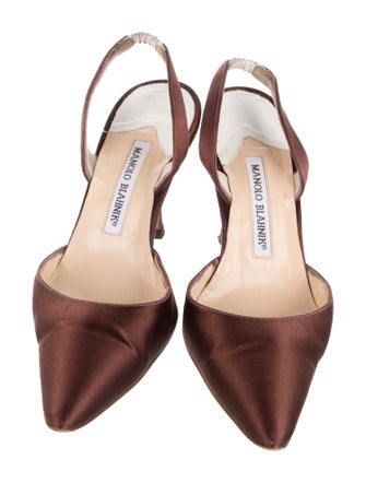 Manolo Blahnik Satin Slingback Pumps