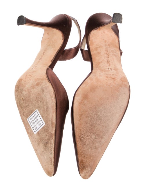Manolo Blahnik Satin Slingback Pumps