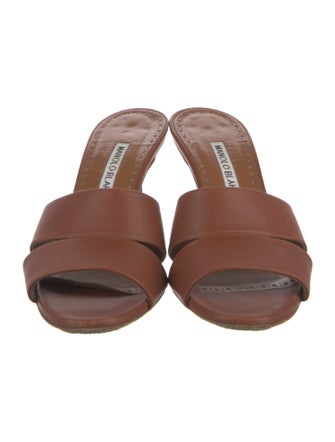 Manolo Blahnik Leather Slides
