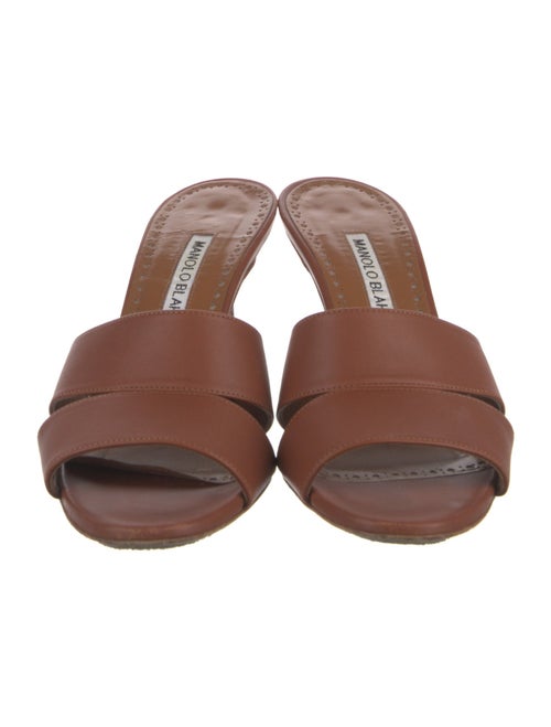 Manolo Blahnik Leather Slides