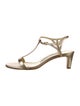 Manolo Blahnik Leather T-Strap Sandals