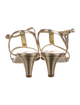 Manolo Blahnik Leather T-Strap Sandals