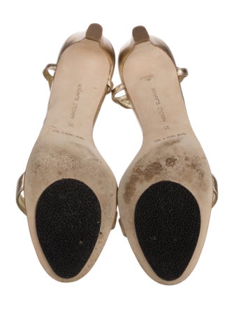 Manolo Blahnik Leather T-Strap Sandals