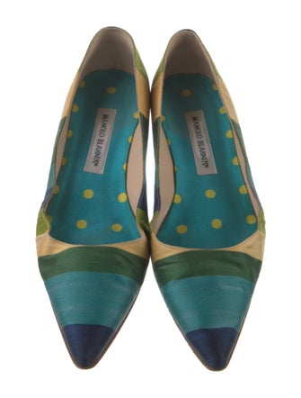 Manolo Blahnik Colorblock Pattern Flats