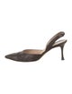 Manolo Blahnik Leather Patterned Slingback Pumps