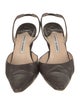 Manolo Blahnik Leather Patterned Slingback Pumps