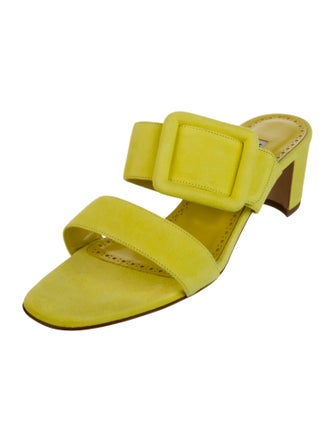 Manolo Blahnik Suede Slides