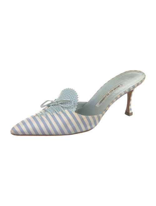 Manolo Blahnik Striped Mules