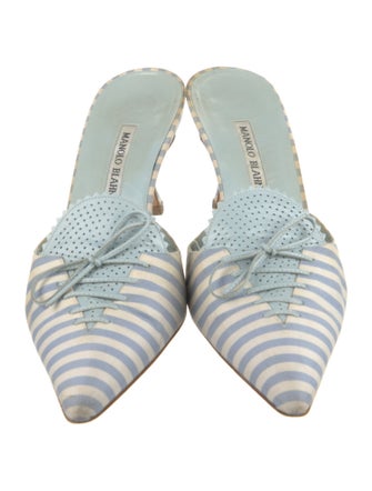 Manolo Blahnik Striped Mules