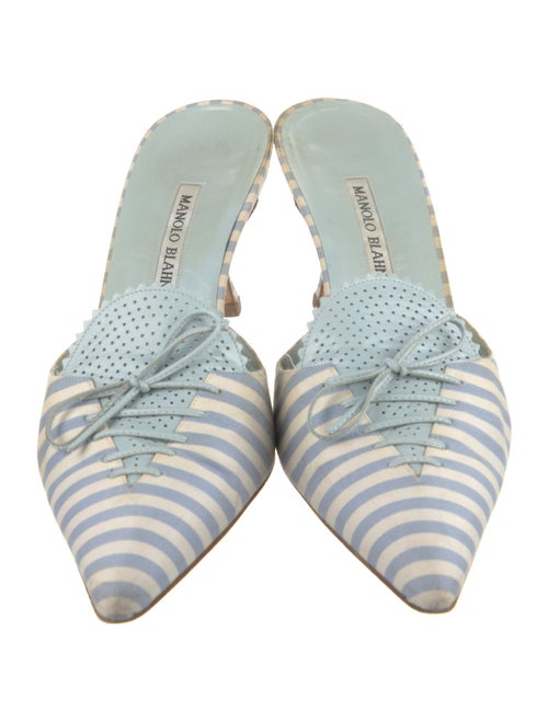 Manolo Blahnik Striped Mules