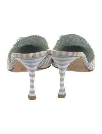 Manolo Blahnik Striped Mules