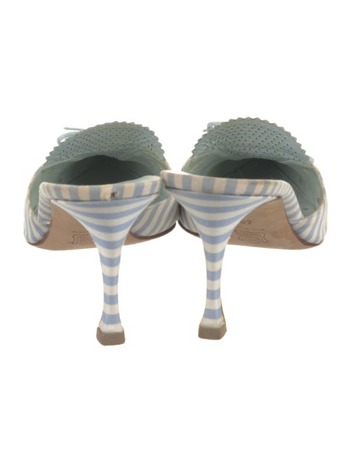 Manolo Blahnik Striped Mules