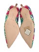 Manolo Blahnik Floral Print Embroidered Accent Pumps