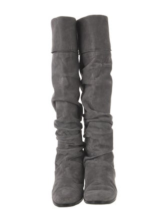 Manolo Blahnik Suede Slouch Boots