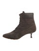 Manolo Blahnik Suede Lace-Up Boots