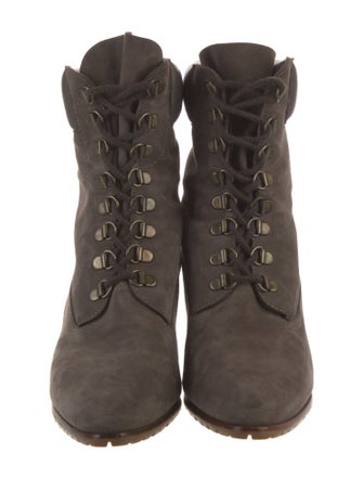 Manolo Blahnik Suede Lace-Up Boots