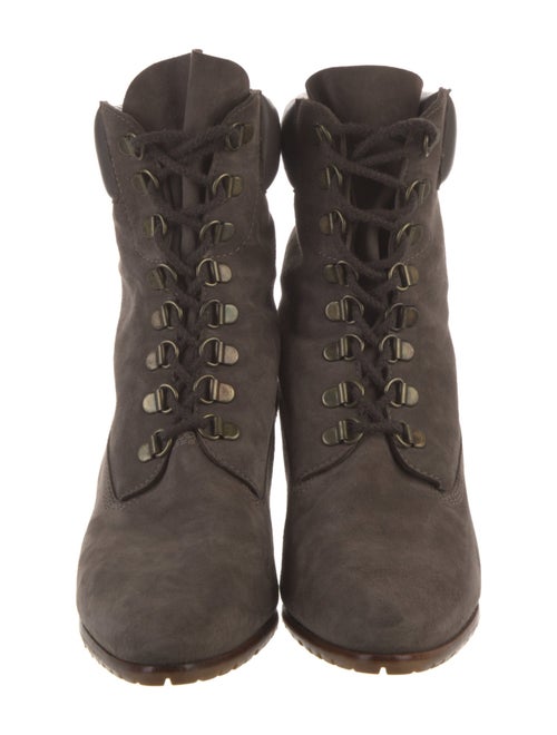 Manolo Blahnik Suede Lace-Up Boots