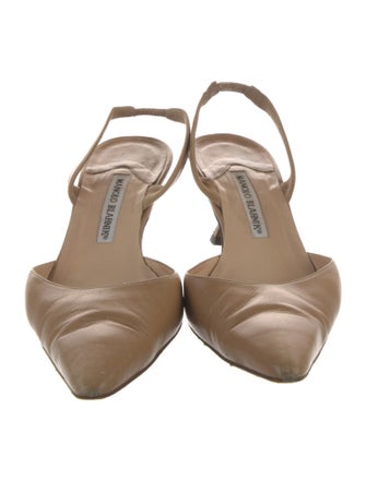 Manolo Blahnik Leather Slingback Pumps