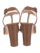 Manolo Blahnik Leather T-Strap Sandals