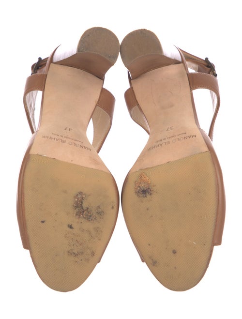 Manolo Blahnik Leather T-Strap Sandals