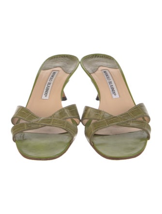 Manolo Blahnik Alligator Slides
