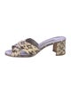Manolo Blahnik Snakeskin Animal Print Slides