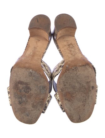 Manolo Blahnik Snakeskin Animal Print Slides