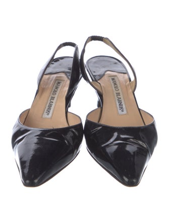 Manolo Blahnik Patent Leather Slingback Pumps