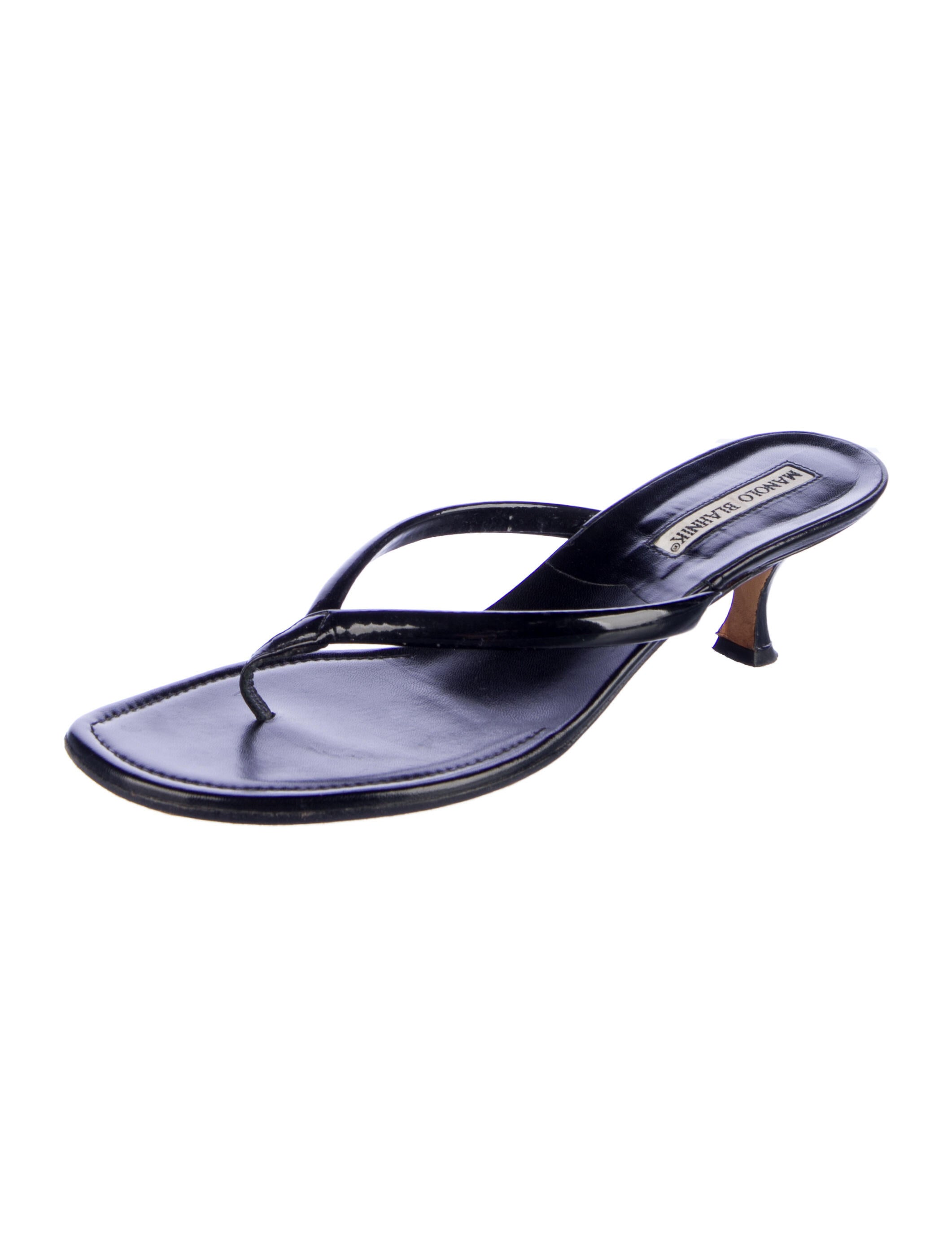 Manolo Blahnik Patent Leather Slides